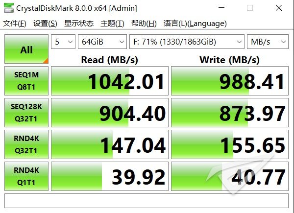 美光英睿达 Crucial X8 2TB移动SSD固态硬盘评测 5GB读写测试