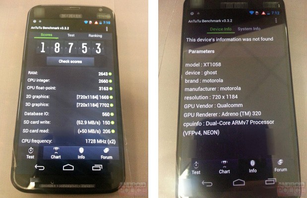 MOTO X跑分及规格曝光 MOTO X跑分及规格曝光