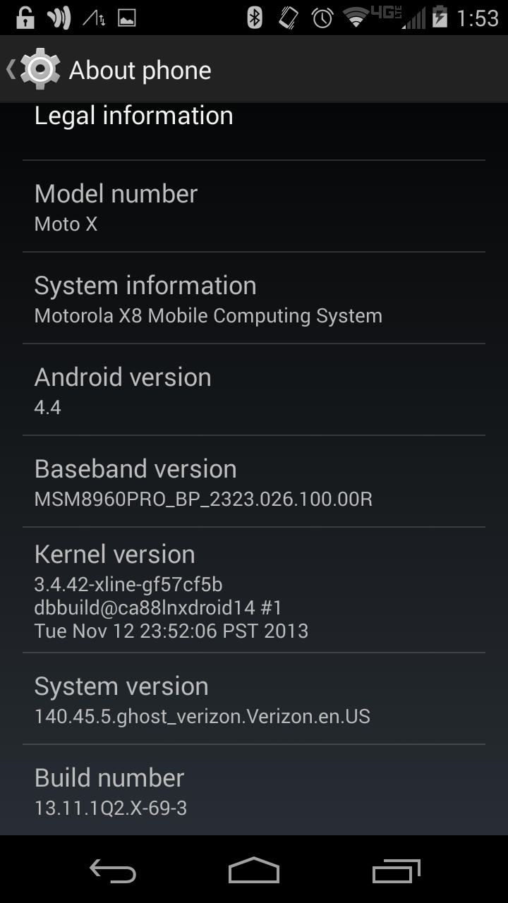 MOTO X Verizon版获得Android4.4 Kitkat 140.45.5版本OTA升级 MOTO X Verizon版获得Android4.4 Kitkat 140.45.5版本OTA升级