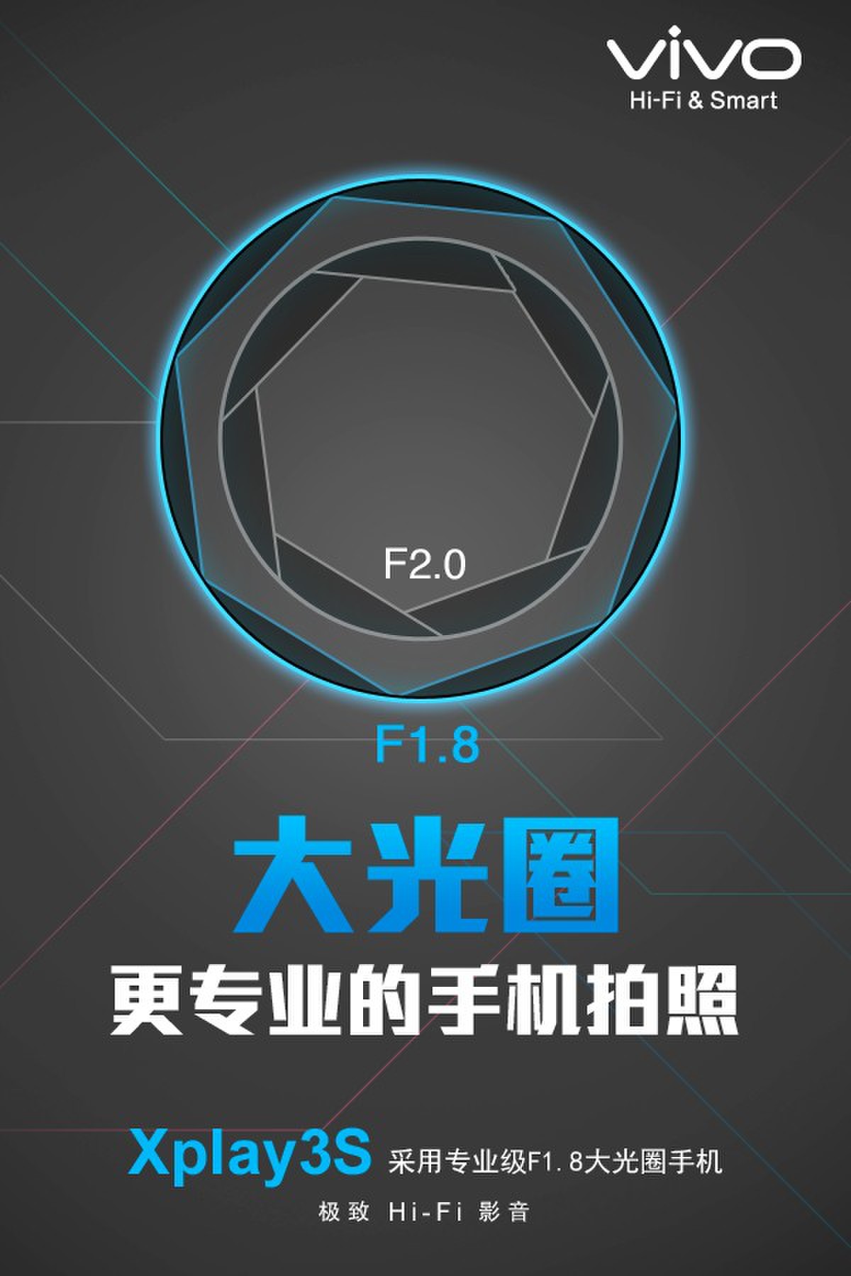 vivo Xplay3S摄像头F1.8光圈曝光 或采用外挂镜头