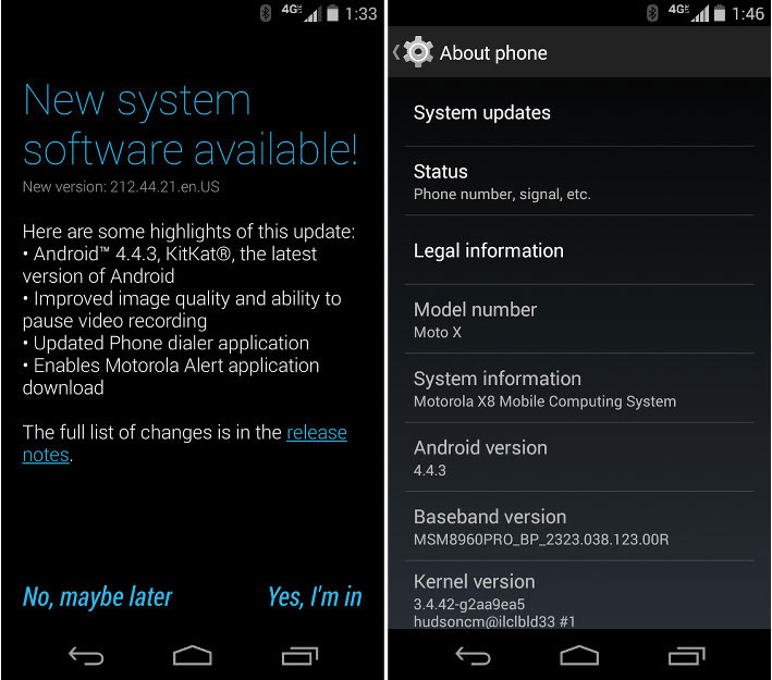 本周摩托罗拉手机即将得到Android 4.4.3升级