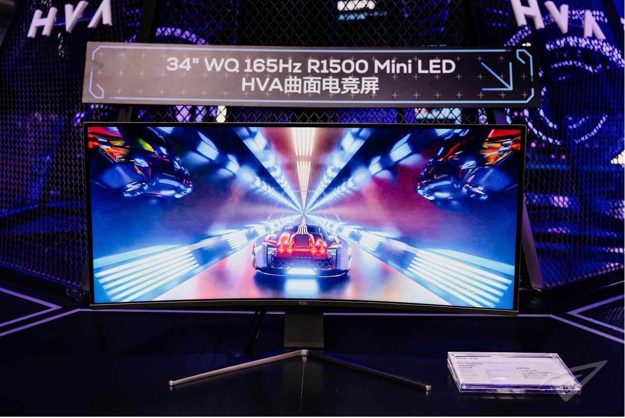 34吋WQ 165Hz R1500 Mini LED HVA曲面电竞屏